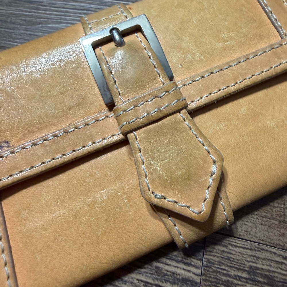 Authentic Vintage Burberry Yellow Leather Key Pouch Nova Check - Picture 3 of 9